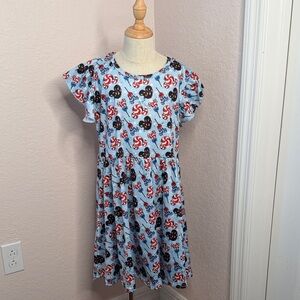 Disney Custom Twirl Dress Mickey Peppermint and Christmas Lights size 12